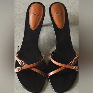 Mango leather strap sandals